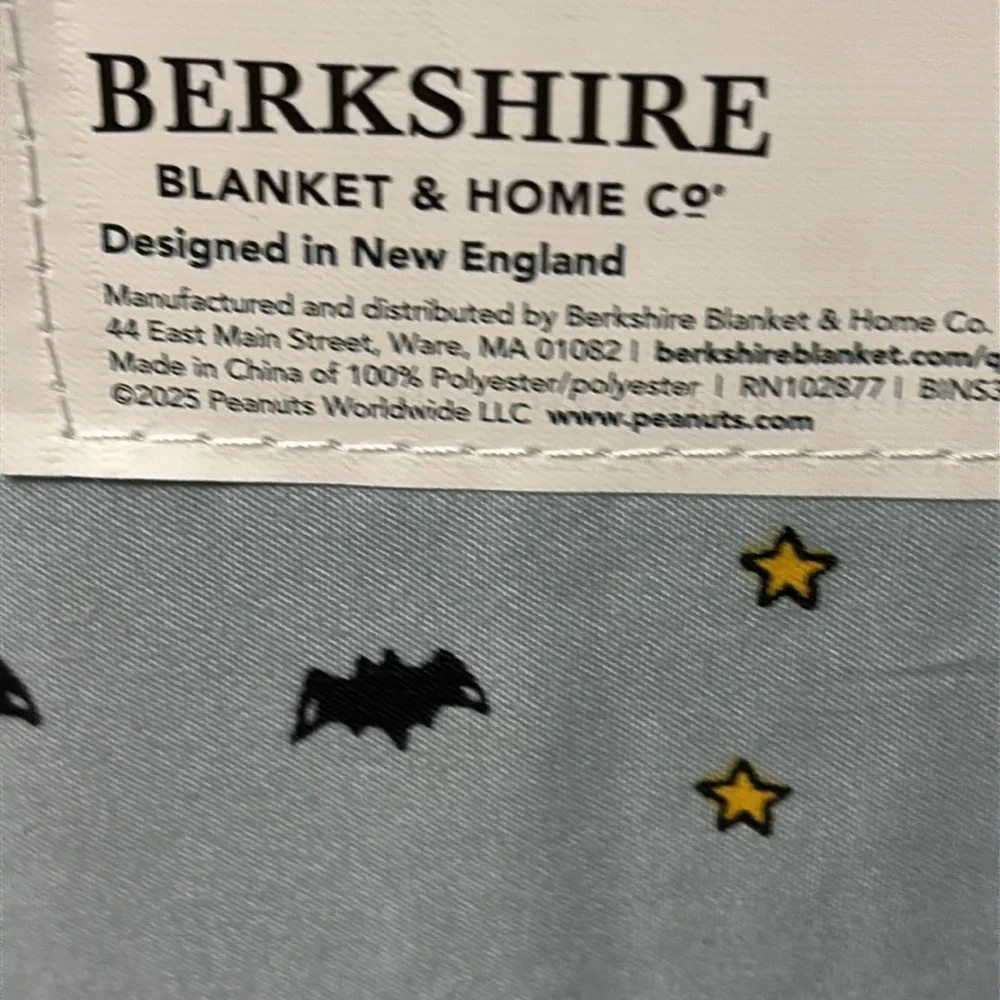 NEW! Peanuts SNOOPY GHOSTS & BATS LT BLUE KING SIZE HALLOWEEN SHEET SET